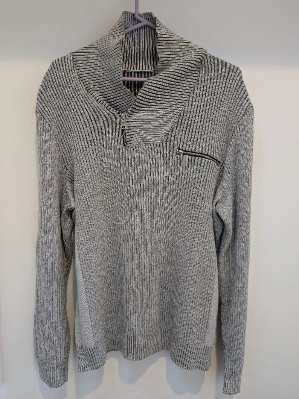 Men's Gray 100% Cotton Fashion Sweater - Size XL